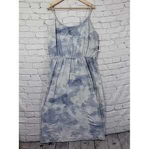 Old Navy Dress Womens XL Waist Defined Slub-knit Tank Dress Cloudy Sky Print New